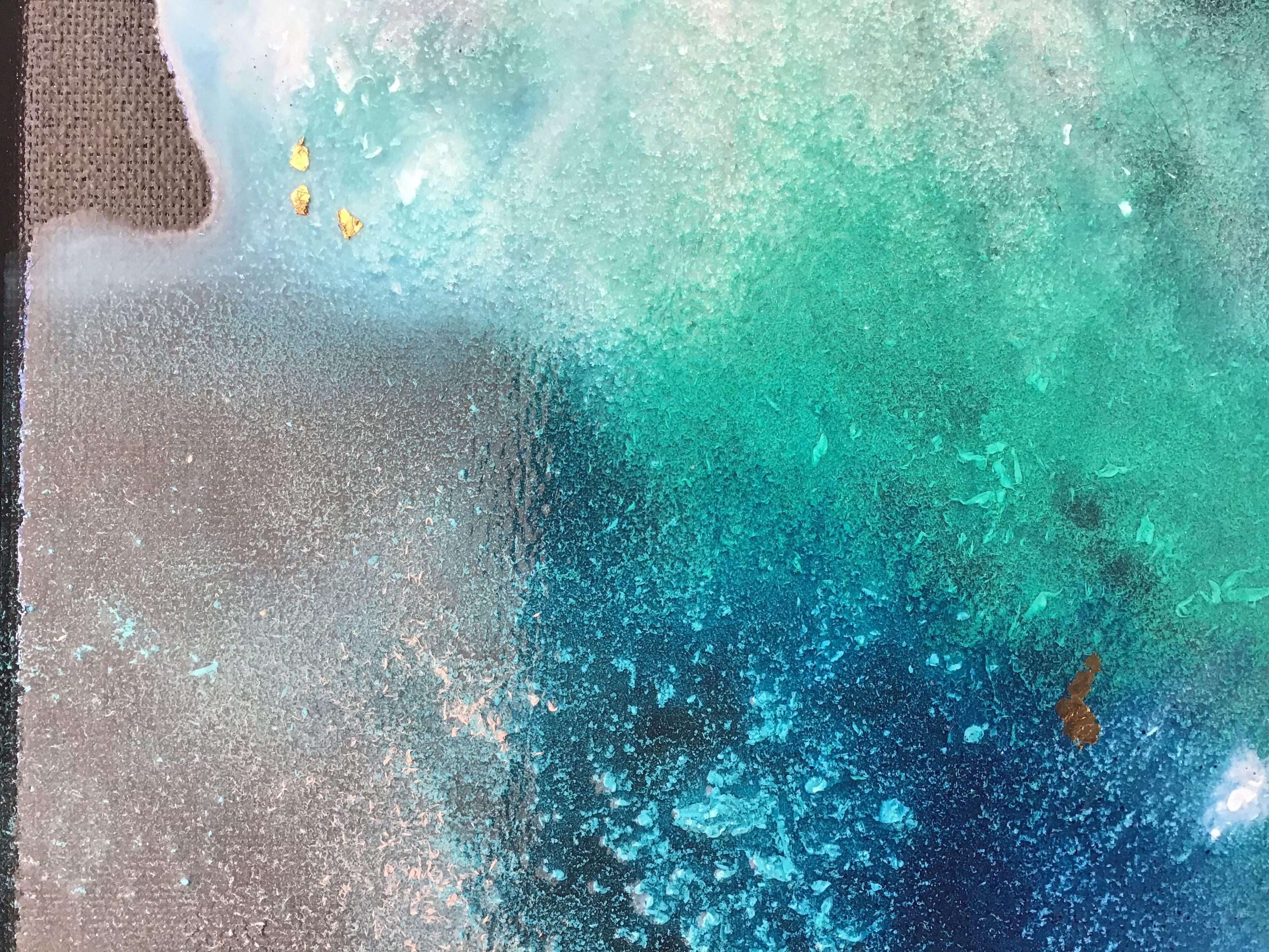 Lagoon Nebula 4, Mixed Media on Canvas - Contemporary Mixed Media Art by Maria Bacha