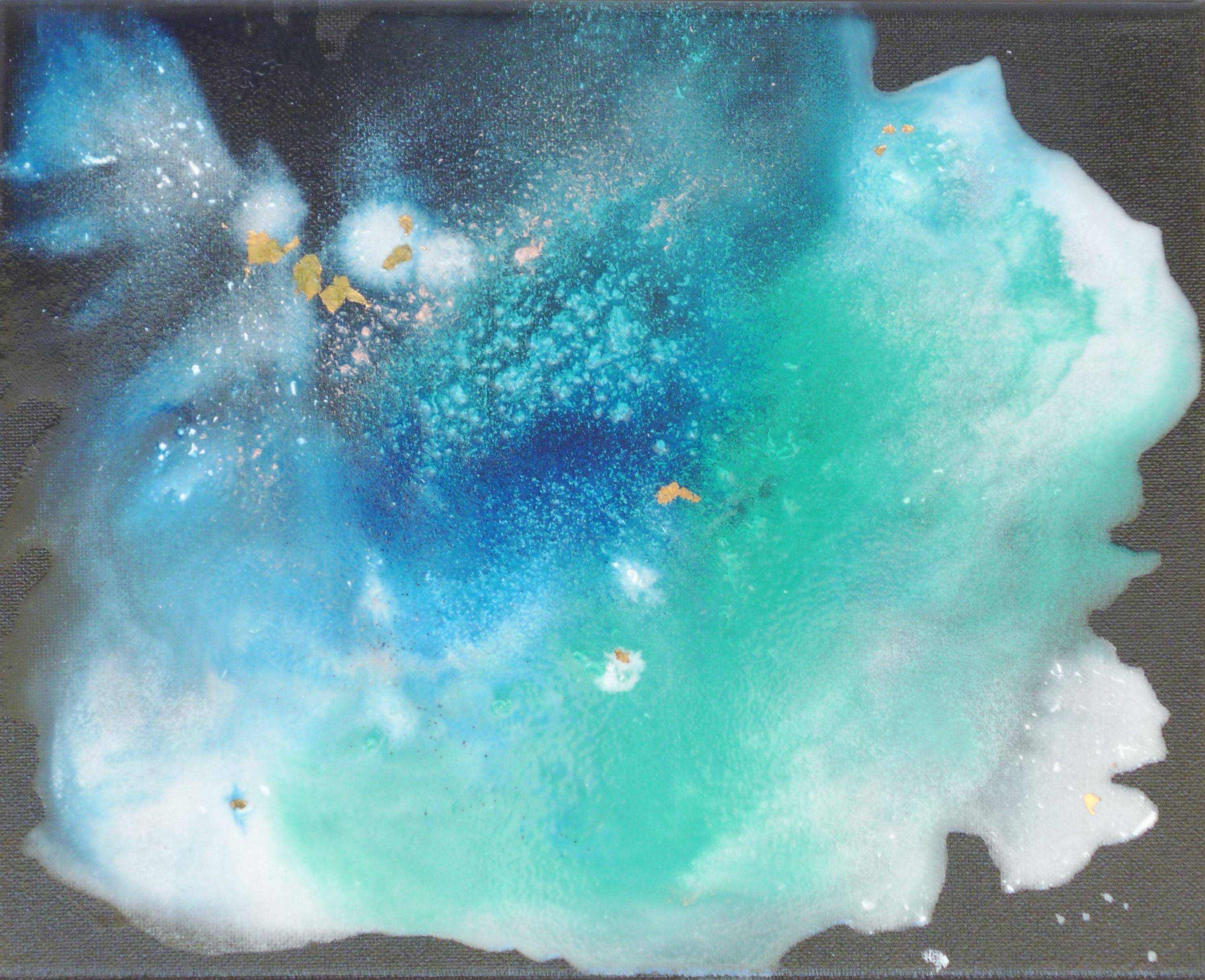 Lagoon Nebula 4, Mixed Media on Canvas - Mixed Media Art by Maria Bacha