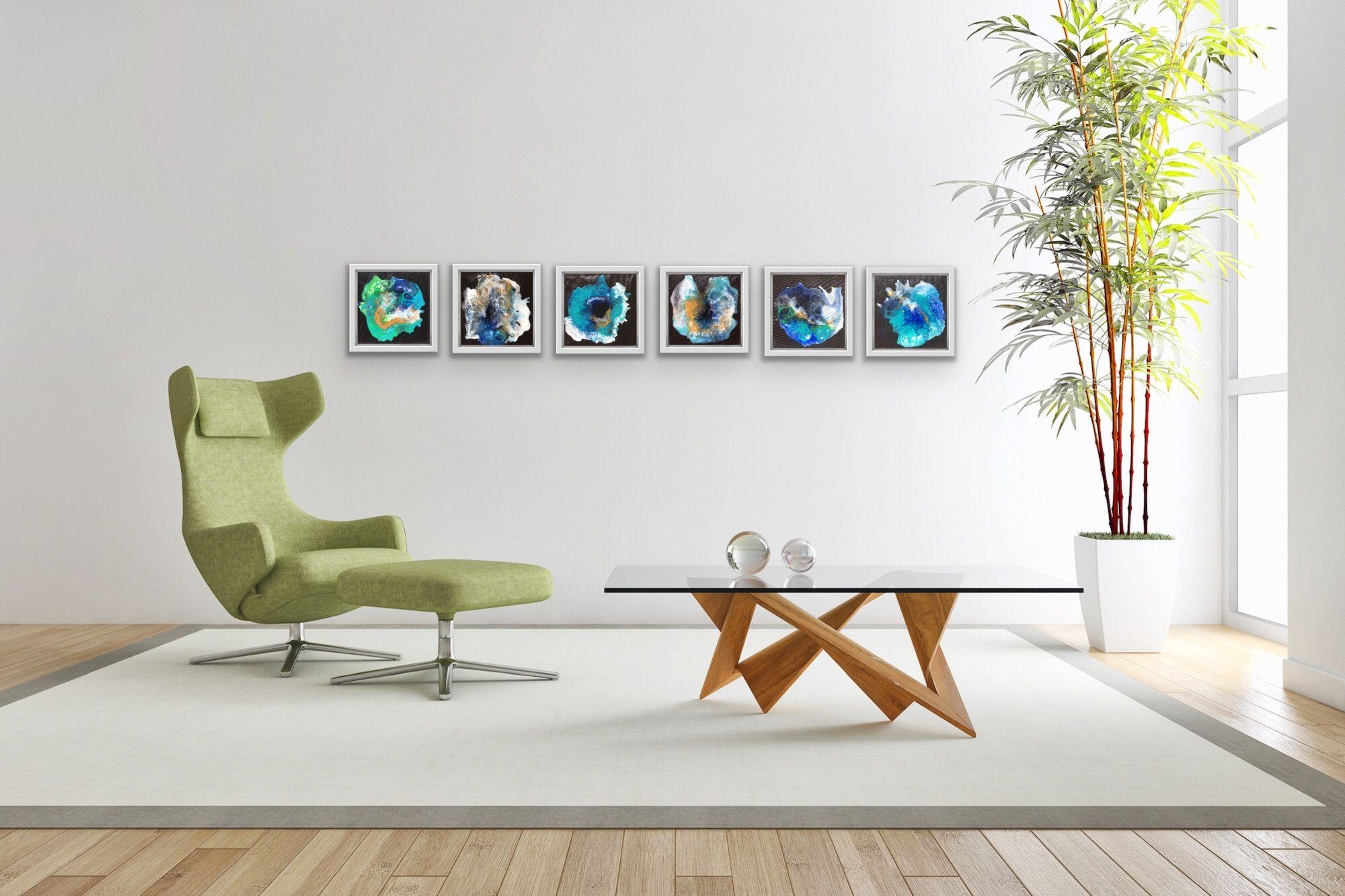 Lagoon Nebula /Mini #2, Mixed Media on Canvas For Sale 1