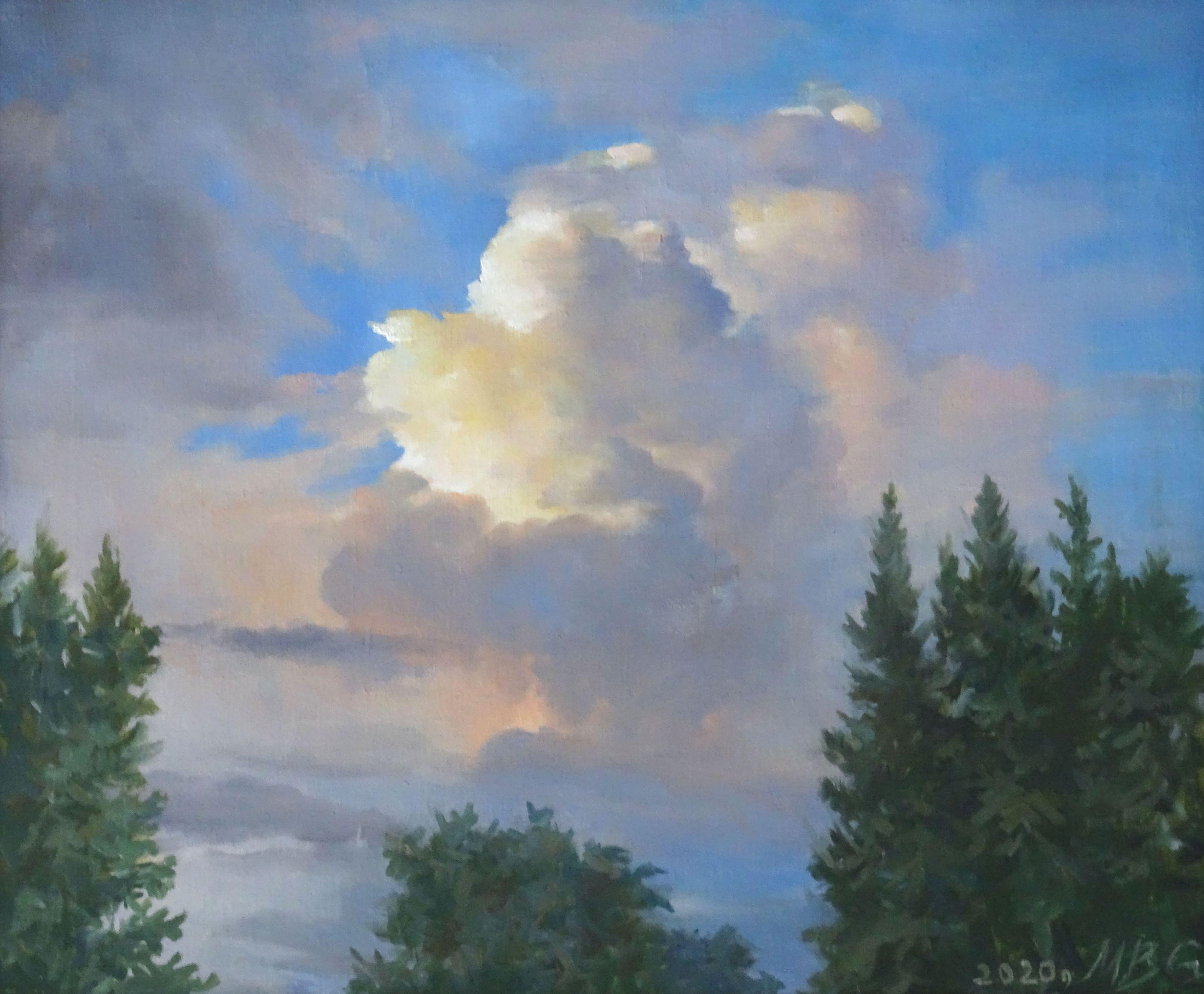 Maria Baiba-Genriha  Landscape Painting - Cloud. 2020, canvas, oil, 50x60 cm