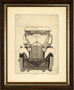 "The Rolls" - Vintage Rolls Royce Automobile Etching on Paper (A/P)