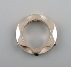 Maria Berntsen for Georg Jensen, "Mirror" Ring in Sterling Silver with Moostones