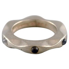 Maria Berntsen for Georg Jensen, "Mirror" Ring in Sterling Silver with Moostones