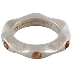 Maria Berntsen for Georg Jensen, "Mirror" Ring in Sterling Silver with Moostones