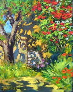 "Casa Quinto" Peinture à l'huile impressionniste d'un village provençal par Maria Bertran