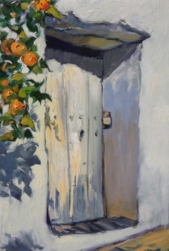 "Oranges By The Door, Andalucia" Contemporary Impressionist Oil Painting of Spain