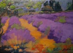 "Path Through The Lavender"  Contemoprary Impressionist Oil Painting of Provence