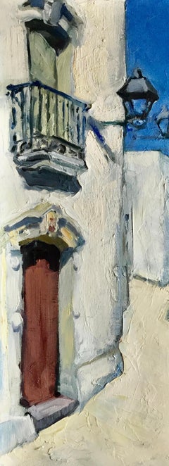 "Street In Almeria" Contemporary Impressionist Oil Painting of Spain