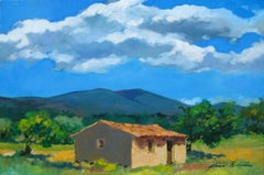 « Under The Summer Sky, Provence » (Le ciel d'été)  Peinture à l'huile impressionniste de Maria Bertran