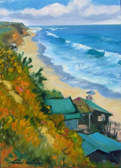 "Above Crystal Cove" Contemporary Impressionist Seascape by Maria Bertran