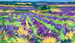 "Albion Plateau Lavender Fields" Contemporary Impressionist Painting, Provence 
