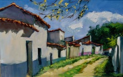 "Alley In Calla"  Modern Impressionist Oil Painting of Spain