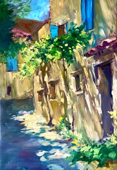 "Alley Inn St. Trinit" Contemporary Impressionist Oil of Provence