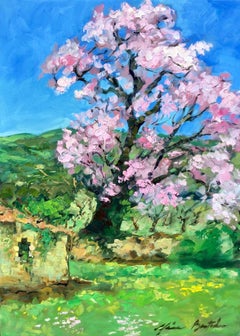 "Almond Trees In Full Bloom" Contemporary Impressionist Oil of Provence