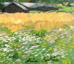 „Alpinisches Dorf“  Zeitgenössisches impressionistisches Ölgemälde der französischen Alpen