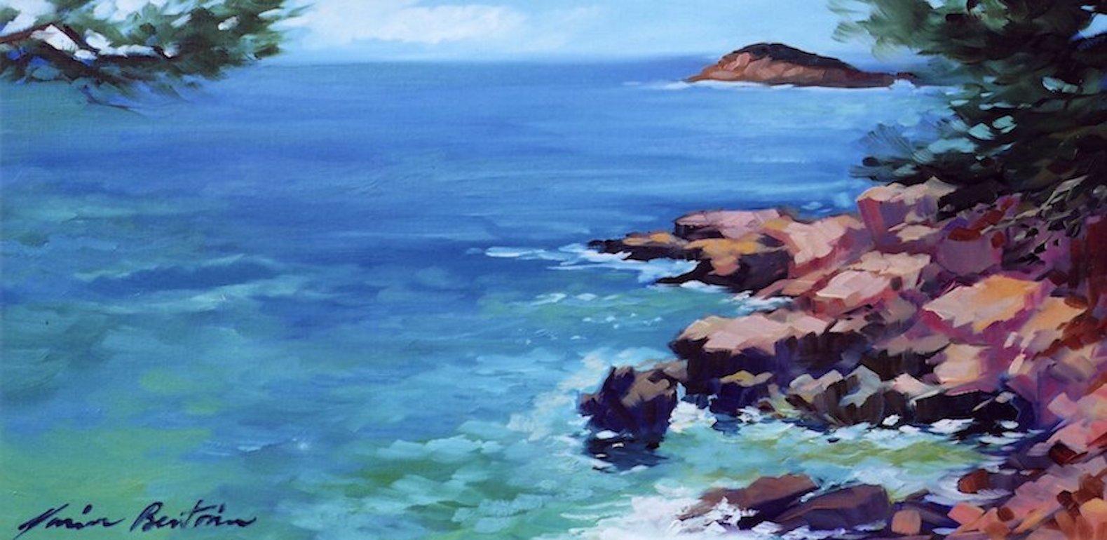 Maria Bertrán Landscape Painting - "Bandol Coastline"  Contemporary Impressionist Oil Painting by In Provence