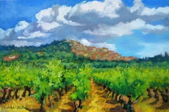 "Bonnieux Vineyard " Contemporary Impressionist Oil, Provence by Maria Bertran