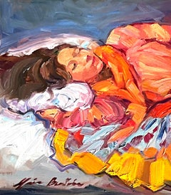 "Vestido de muchos colores" Figura impresionista contemporánea