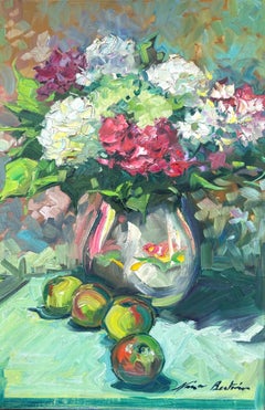 "Fantasía Floral" Bodegón impresionista contemporáneo al óleo