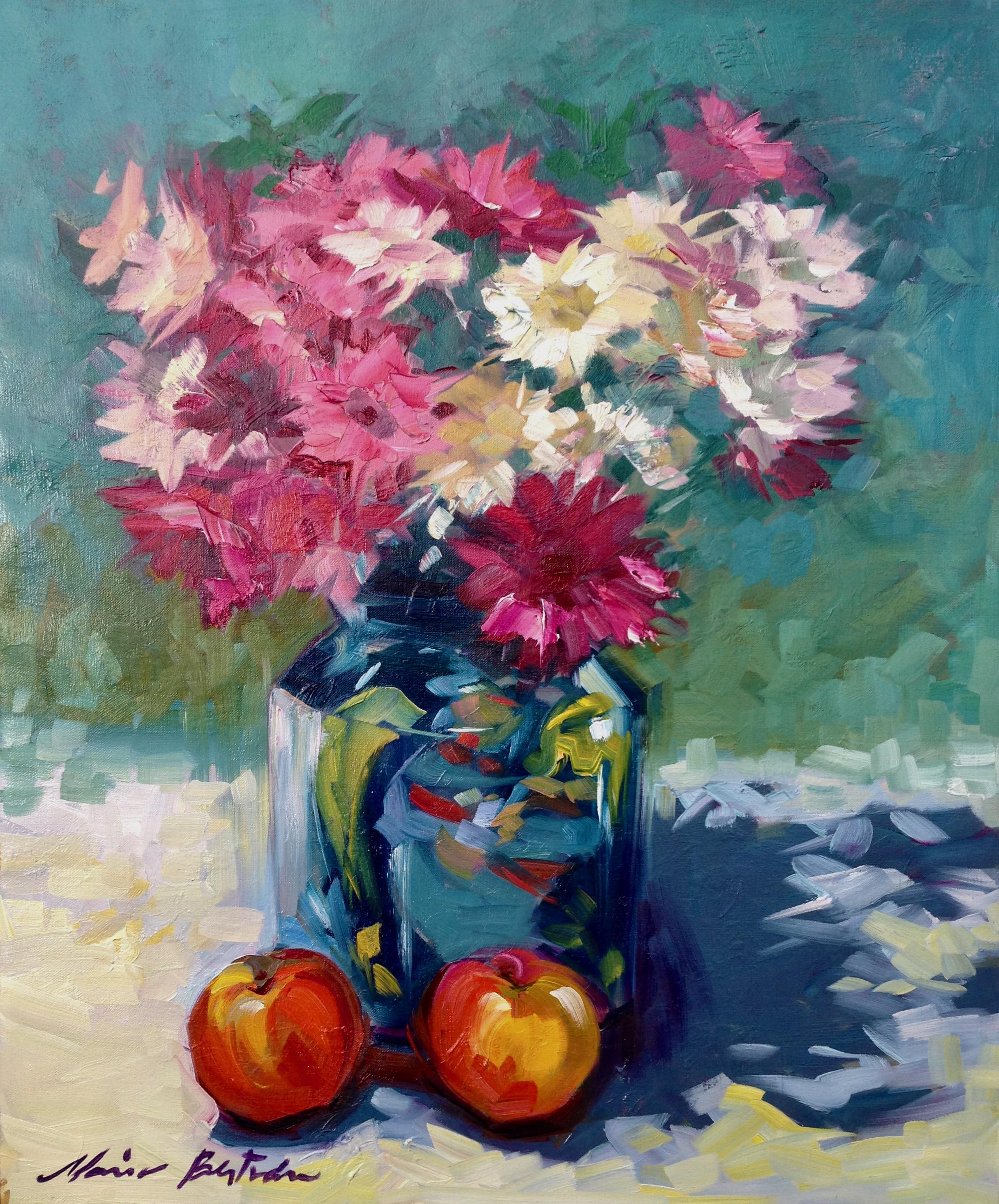 Maria Bertrán Still-Life Painting - "Flowers of Spring" Contemporary Impressionist Still Life Oil