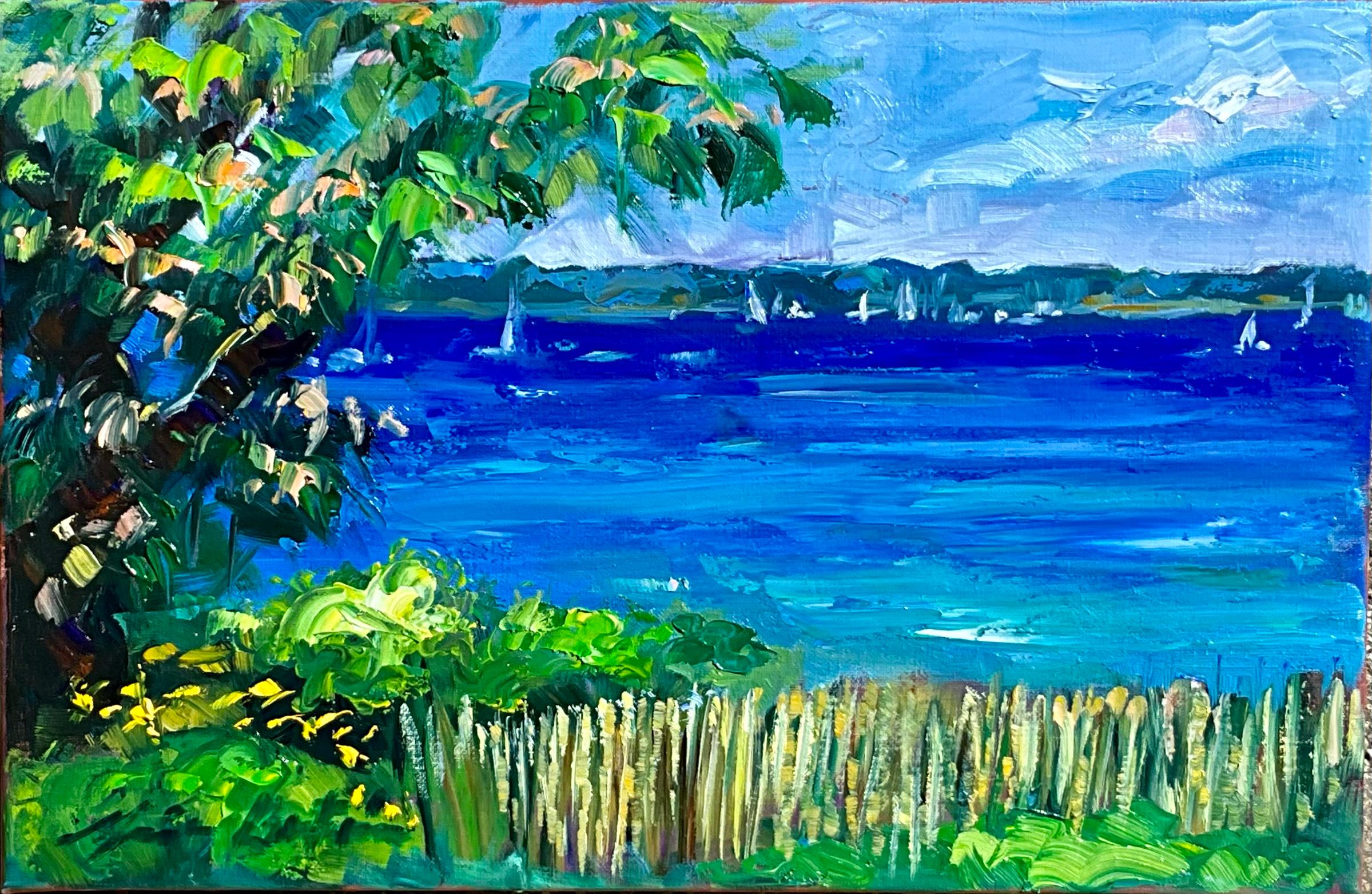 Landscape Painting de Maria Bertrán - "Golfo de Moribihan" Contemporáneo  Óleo Impresionista De Bretaña