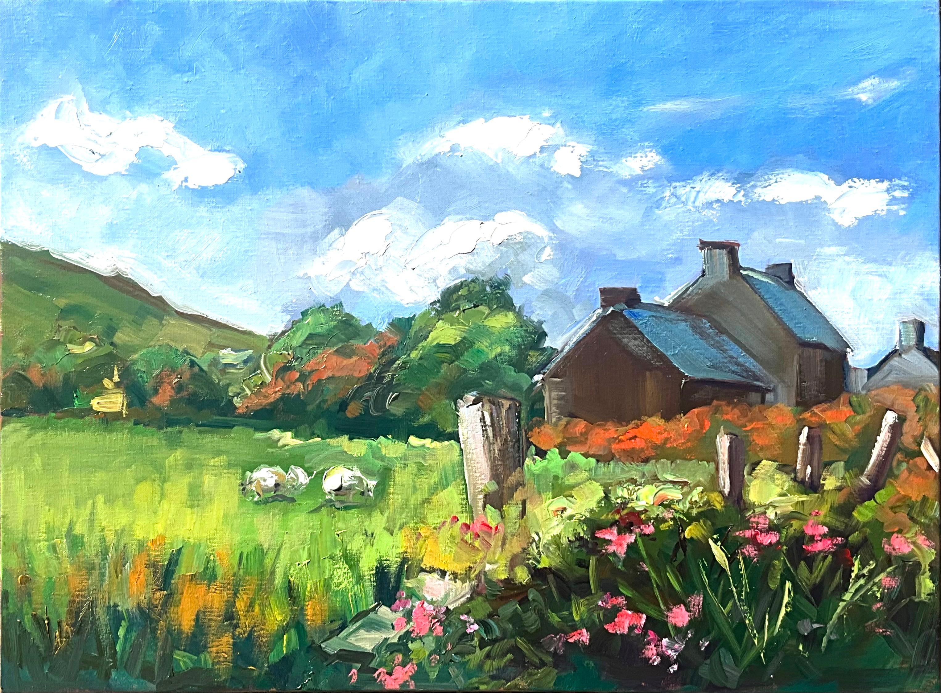 Maria Bertrán Landscape Painting - "House In The West of Ireland" Contemporary Impressionist Oil of Ireland