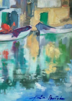 "Juan's Boat" Contemporary Impressionist Oil Of Mallorca, Spain