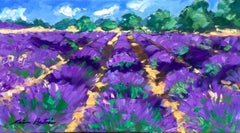 "Lavender On The Road To Ferrasier" Contemporary Impressionist Oil of Provence