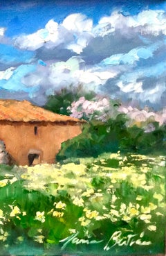 "Mallorca Landscape With Cabanon" Modern Impressionist Oil Of Mallorca, Spain