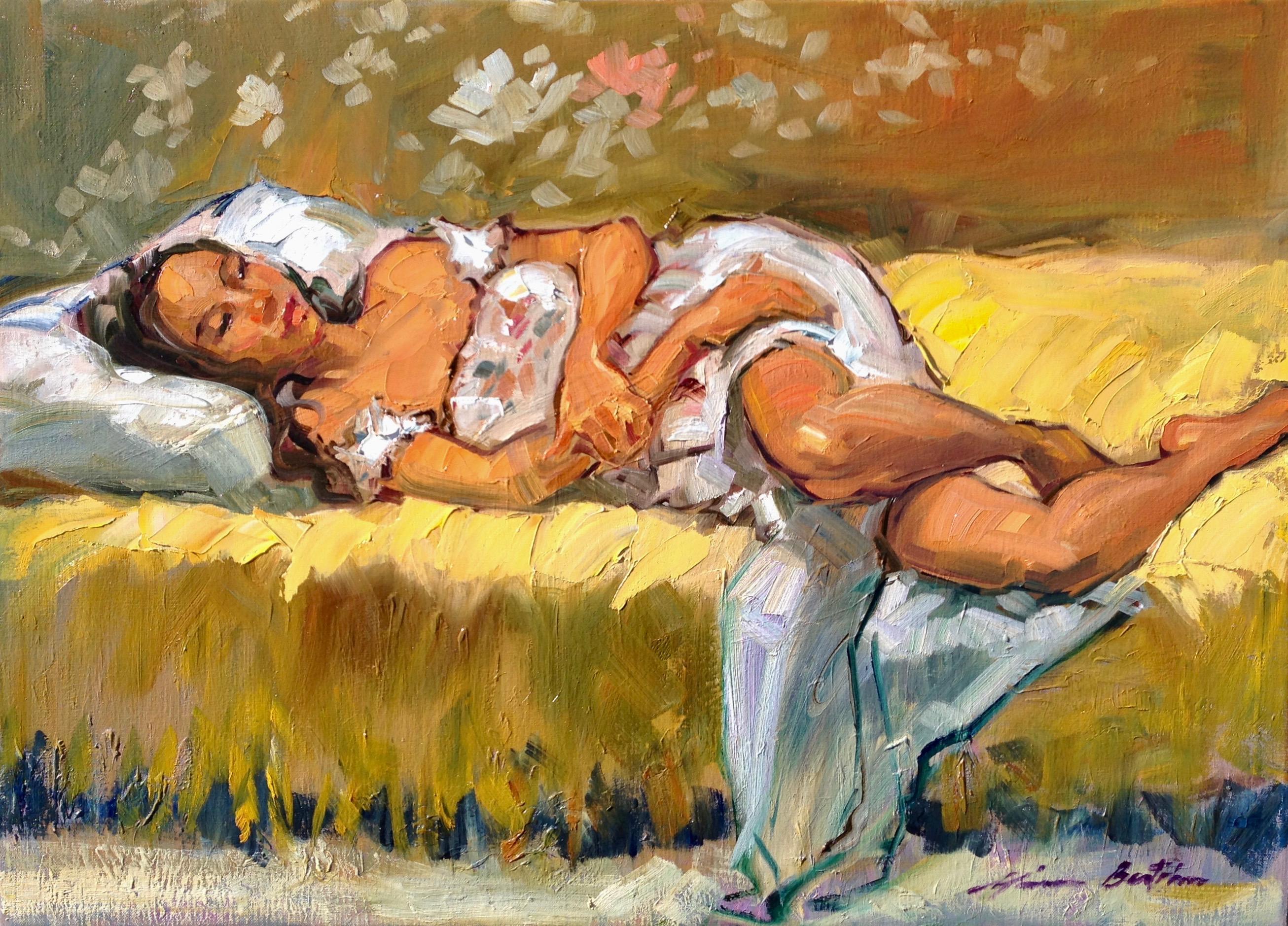 "Maya's Robe" Contemporary Impressionist Figure Oil Painting