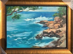 "Mistral Storm Waves"  Contemporary Impressionist Oil Painting Of Provence Coast