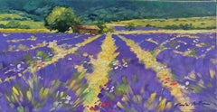 "Oak Tree Lavender Field" Contemporary Impressionist Oil of Provence