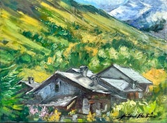 "Parc de la Vanoise"  Contemporary Impressionist Oil Painting of French Alps