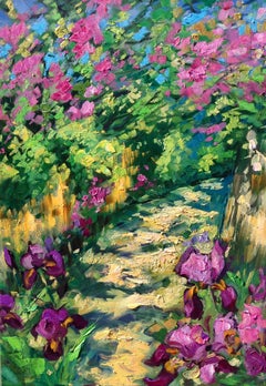 "Path In The Artists Village"  Modern Impressionist Oil Painting of Provence