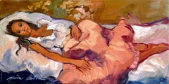 "Pink Provencal Skirt" Contemporary Impressionist Figure Oil Painting