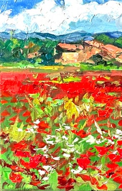 "Poppies Near Rousillon" Contemporary Impressionist Oil of Provence