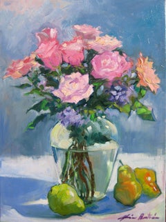 "Rose of Provence" Contemporary Impressionist Still Life by Maria Bertran