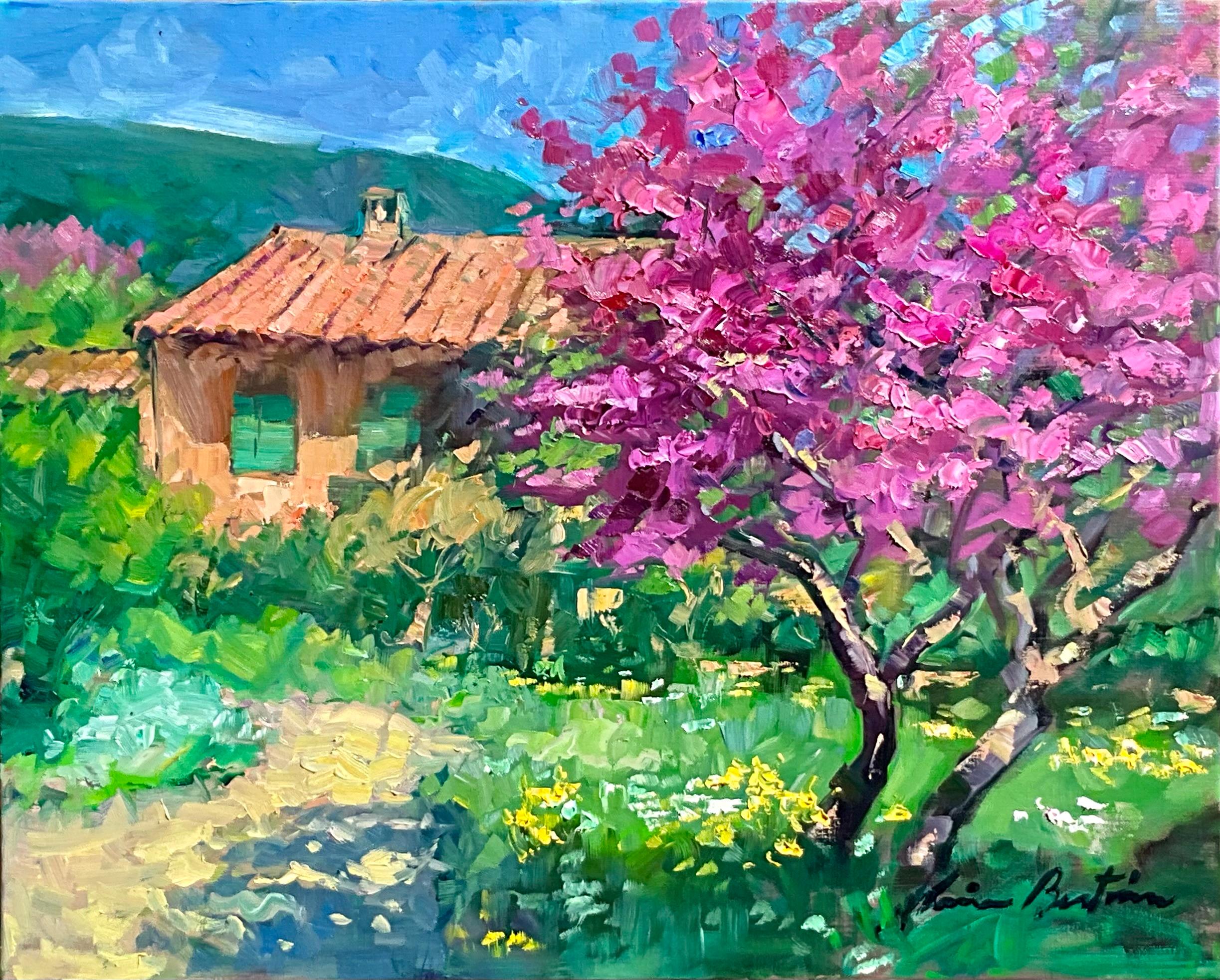 Maria Bertrán Landscape Painting - "Spring In Les Grand Clements" Contemporary Impressionist Oil of Provence