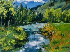 "Stream In Laisannay "  Contemporary Impressionist Oil of French Alps 