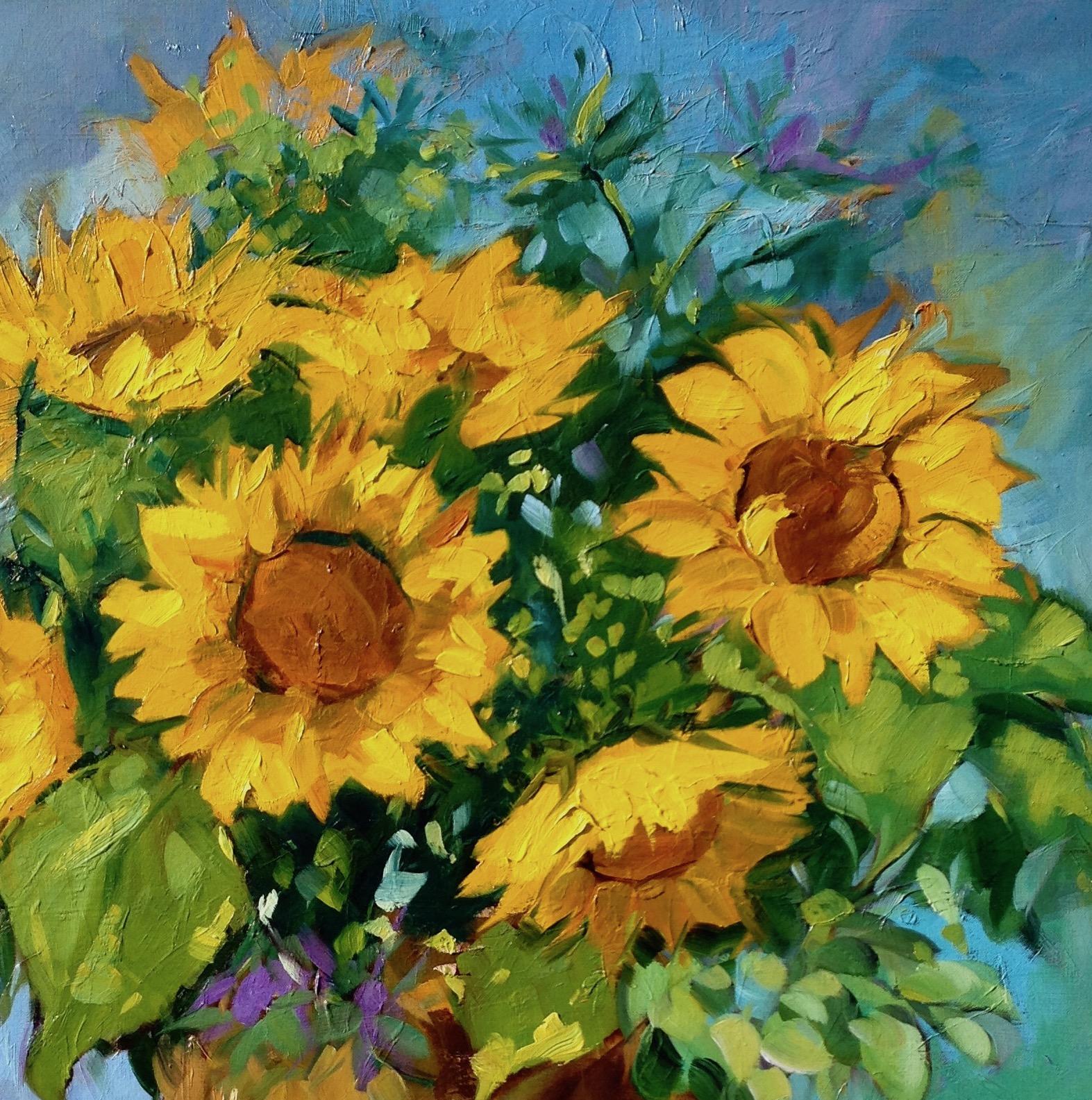 sunflower impressionist painting