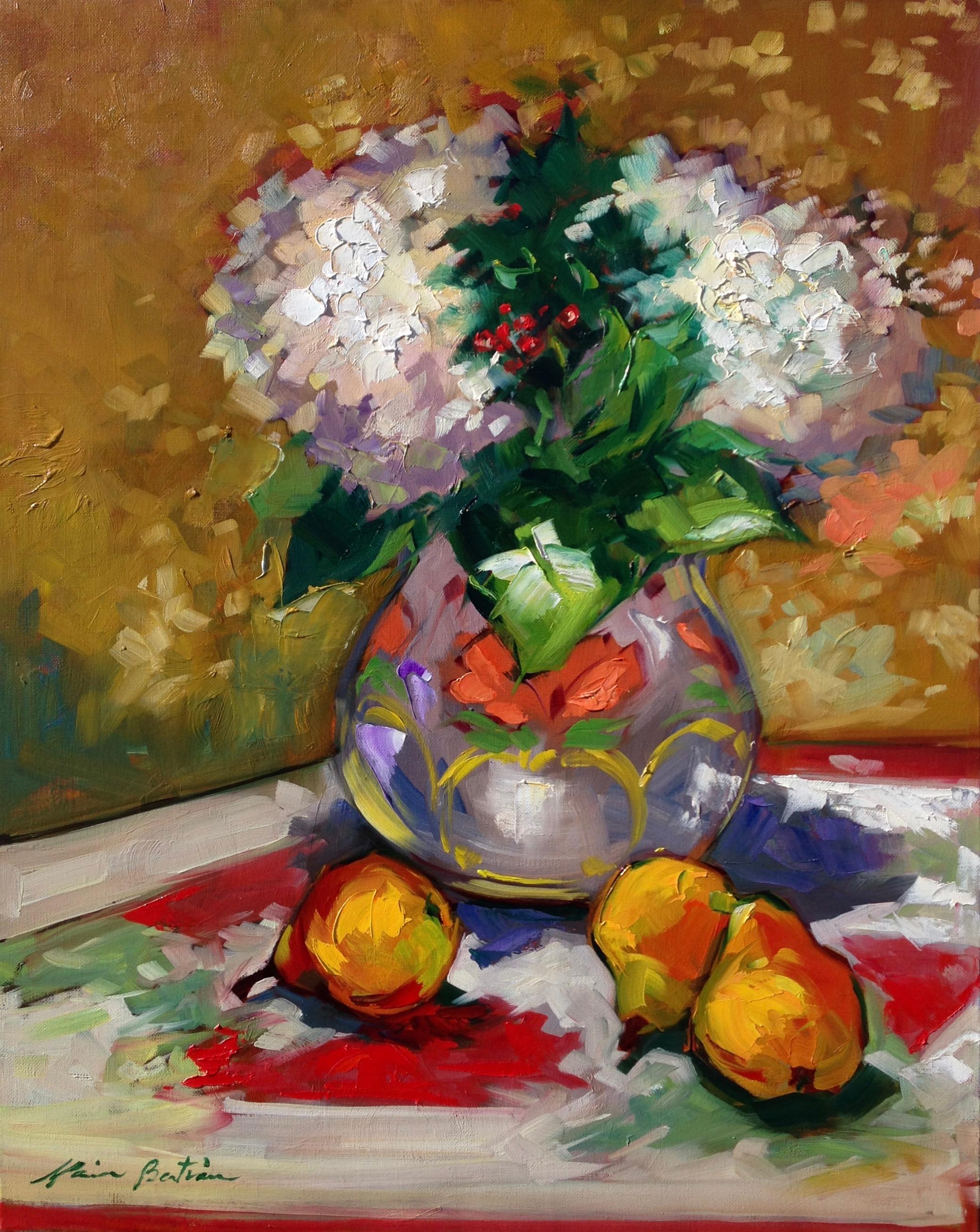 Maria Bertrán Still-Life Painting - "The Mexican Vase" Contemporary Impressionist Still Life 