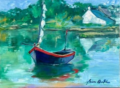 "The Port of Lindin, Bretagne" Contemporary  Impressionist Oil Of Brittany
