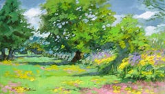 "Winchester Meadows" Modern Impressionist Painting by Maria Bertran In England