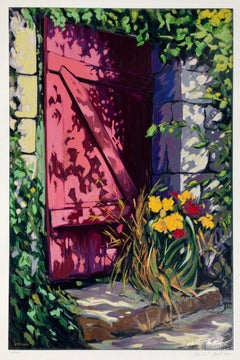 "Doorway To The Garden"  Contemporary Impressionist Serigraph of Provence