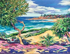 „Laguna Vista“ Zeitgenössische impressionistische Serigrafie von Laguna Beach