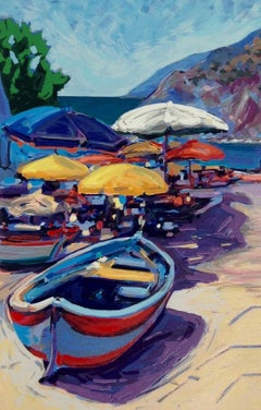 "Vernazza  Serigraphie impressionniste contemporaine de Cinque Terre, Italie