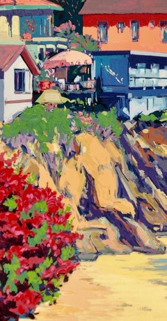 "Woods Cove" Contemporary Impressionist Serigraph of Laguna Beach