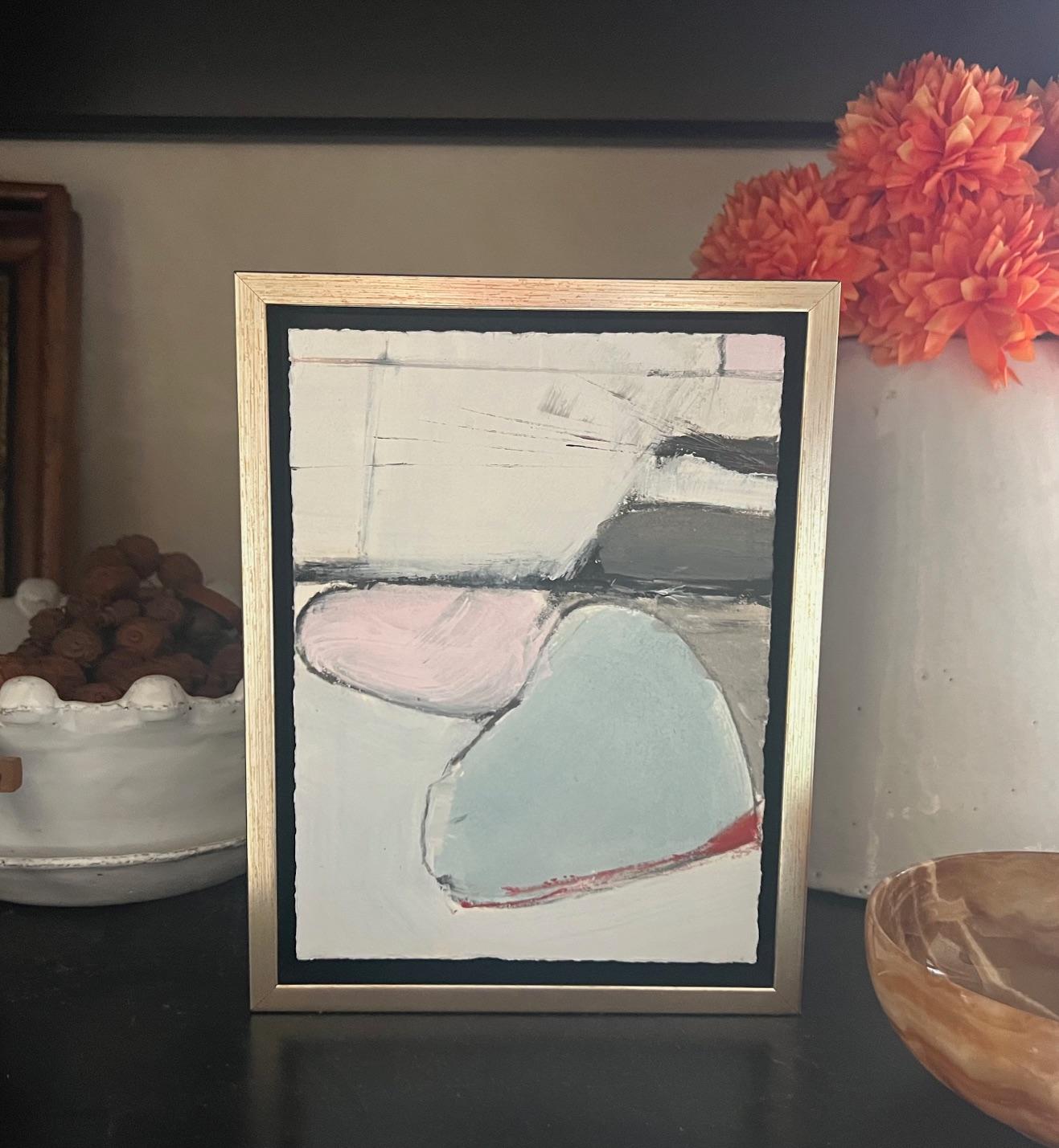 Mixed media on paper in float frame by Bay Area artist Maria Burtis For Sale 4