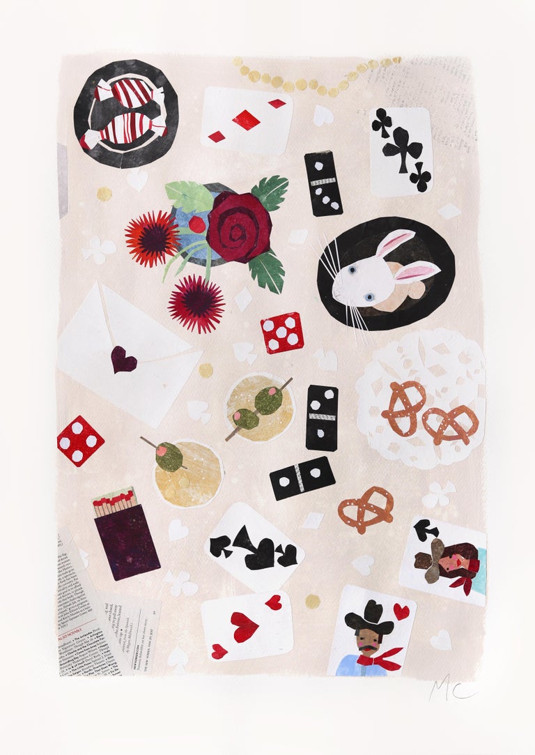 Abra Cadabra - Original Whimsical Abstract Still Life Collage Artwork on  Paper, image size:768x1083