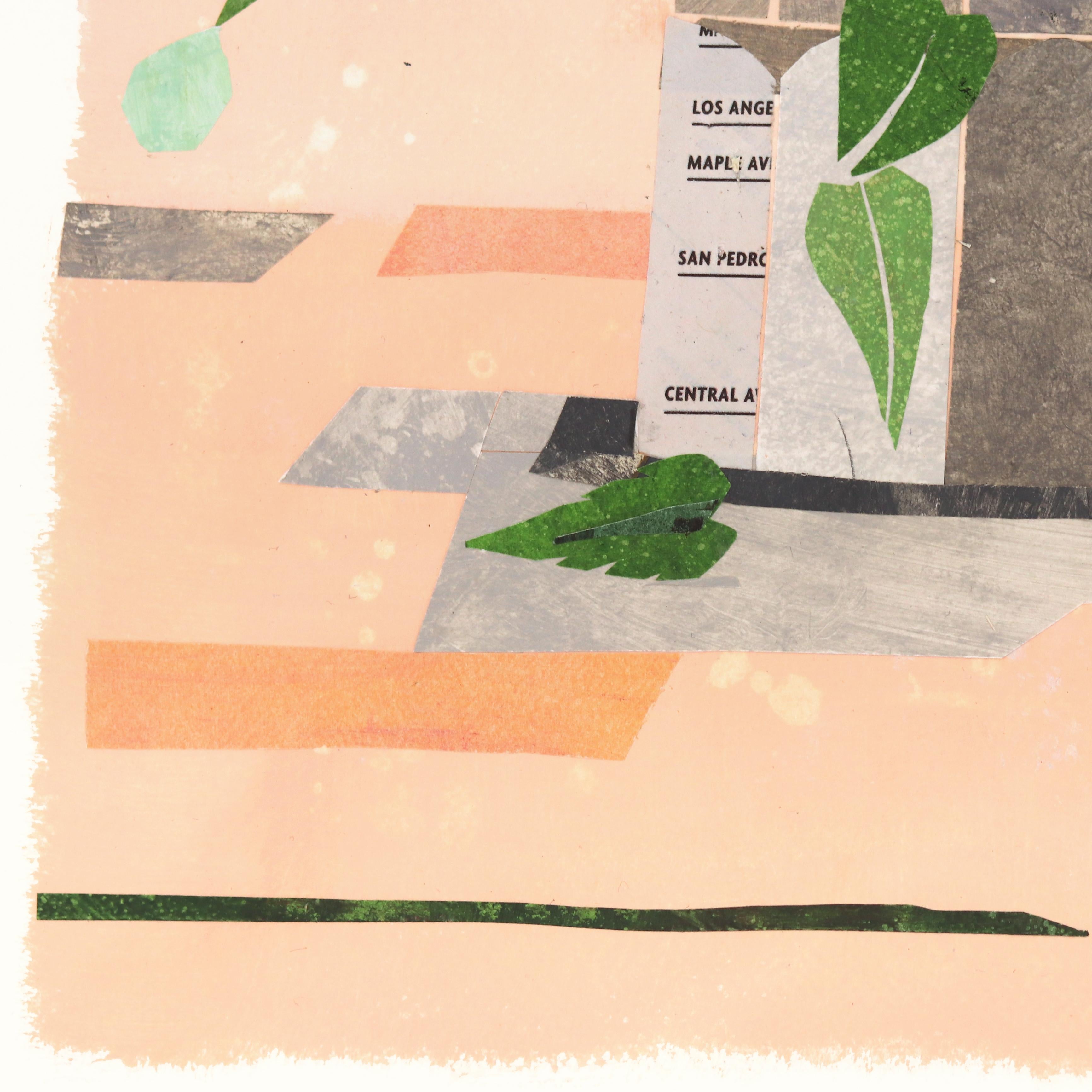 American Espresso - Collage Original Floral Naturaleza Muerta Caprichosa - Art de Maria C. Bernhardsson
